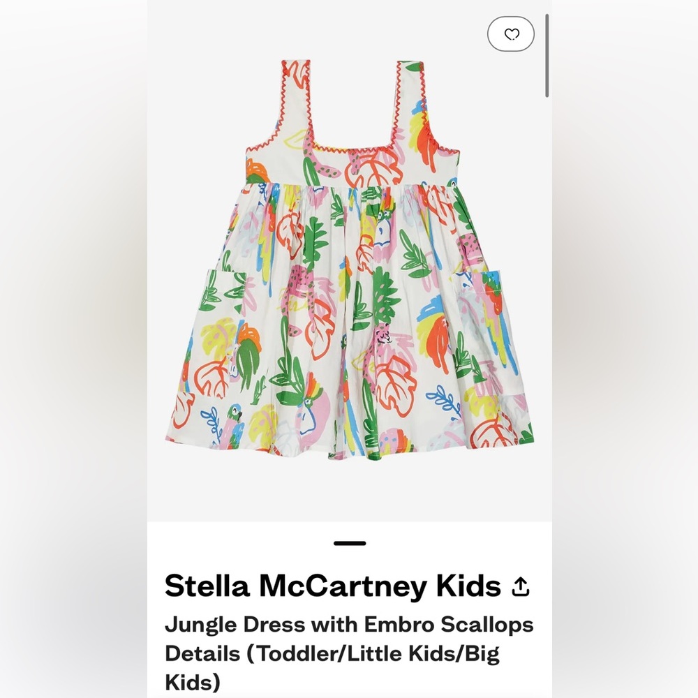 Stella McCartney Kids Jungle Dress with Scallop Details - Like New Condition